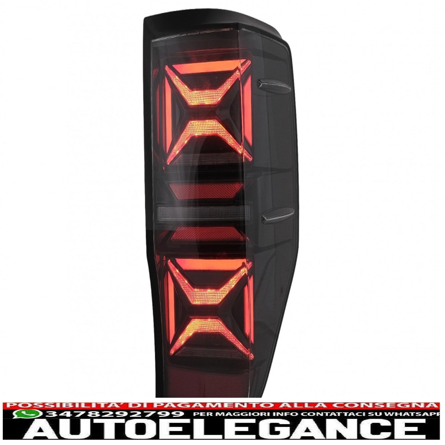 LED rear lights suitable for Ford Ranger (2012-2018) smoked with dynamic sequential direction indicators