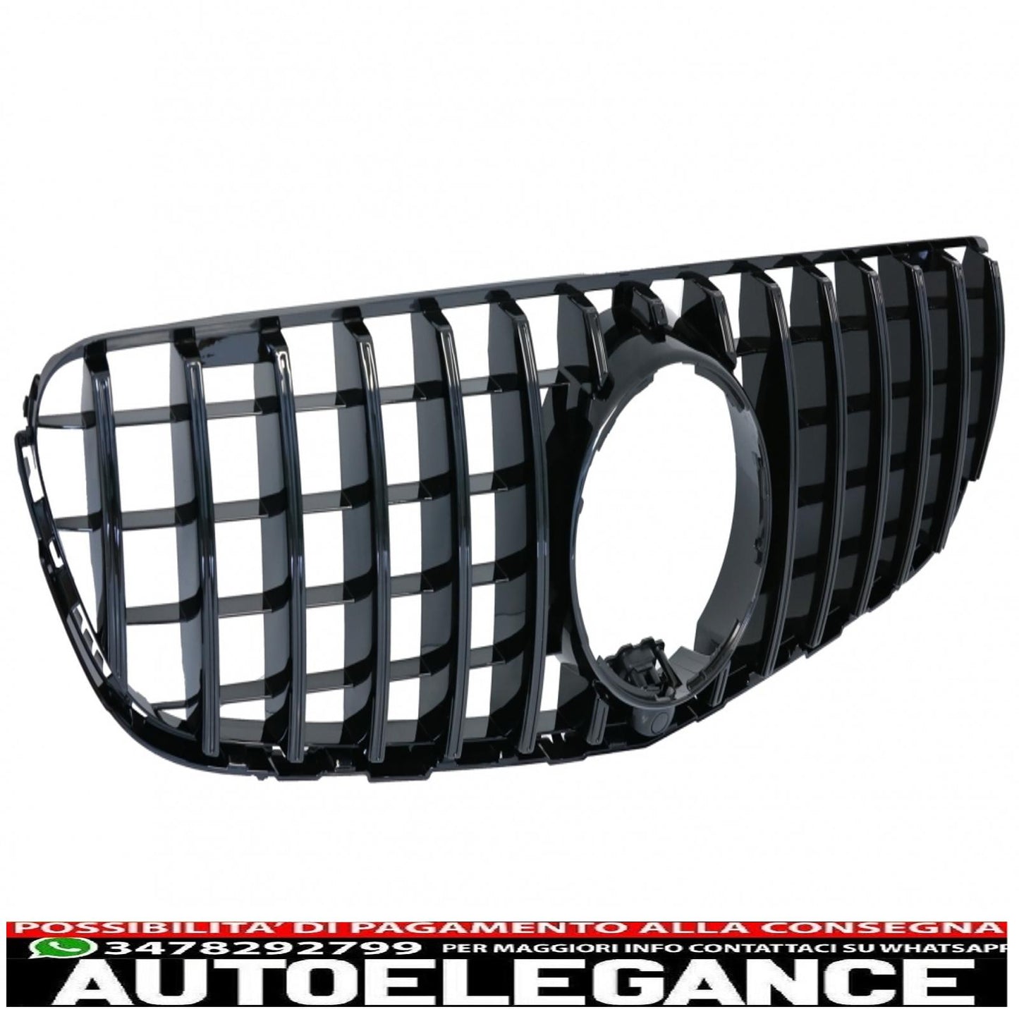 griglia anteriore centrale adatta per mercedes glc x253 c253 (2015-2018) gt r panamericana design tutto nero