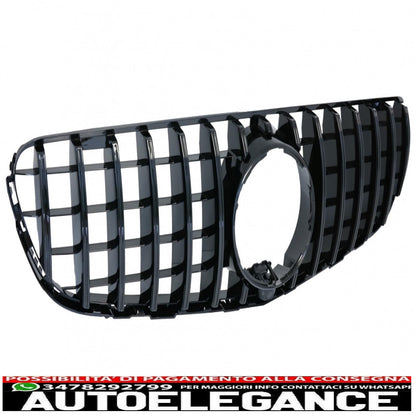 griglia anteriore centrale adatta per mercedes glc x253 c253 (2015-2018) gt r panamericana design tutto nero