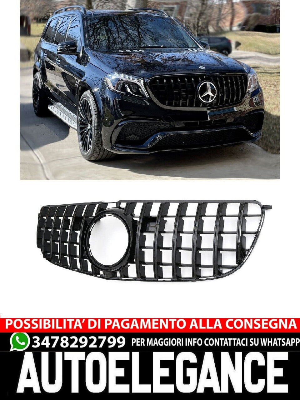 Griglia sportiva per Mercedes W166 GLS DAL 2016 PANAMERICANA AMG GT OPTIK