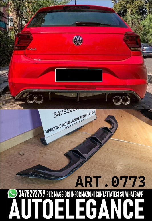 DIFFUSORE ADATTO PER VW POLO AW1 2018-2021 STANDARD LOOK R LINE NERO LUCIDO 0773