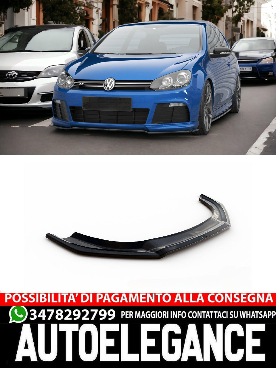 SPLITTER ANTERIORE V.2 VOLKSWAGEN GOLF R MK6