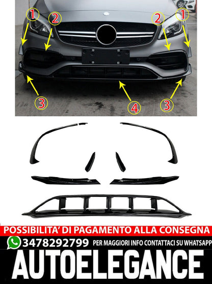Adatto per MERCEDES W176 CLASSE A SPOILER ANTERIORE LIFTING SPOILER ANTERIORE SPOILER