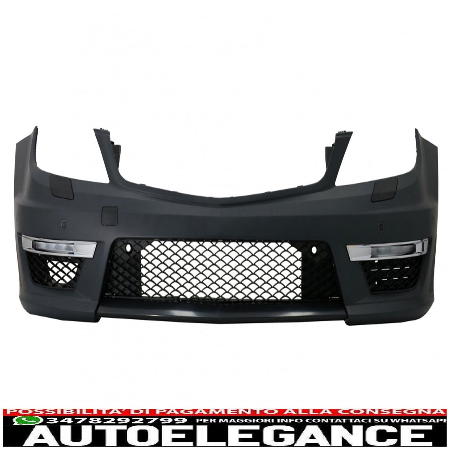 paraurti anteriore con fari drl led adatto per mercedes classe c w204 (2012-2014) c63 restyling design bi-xeno