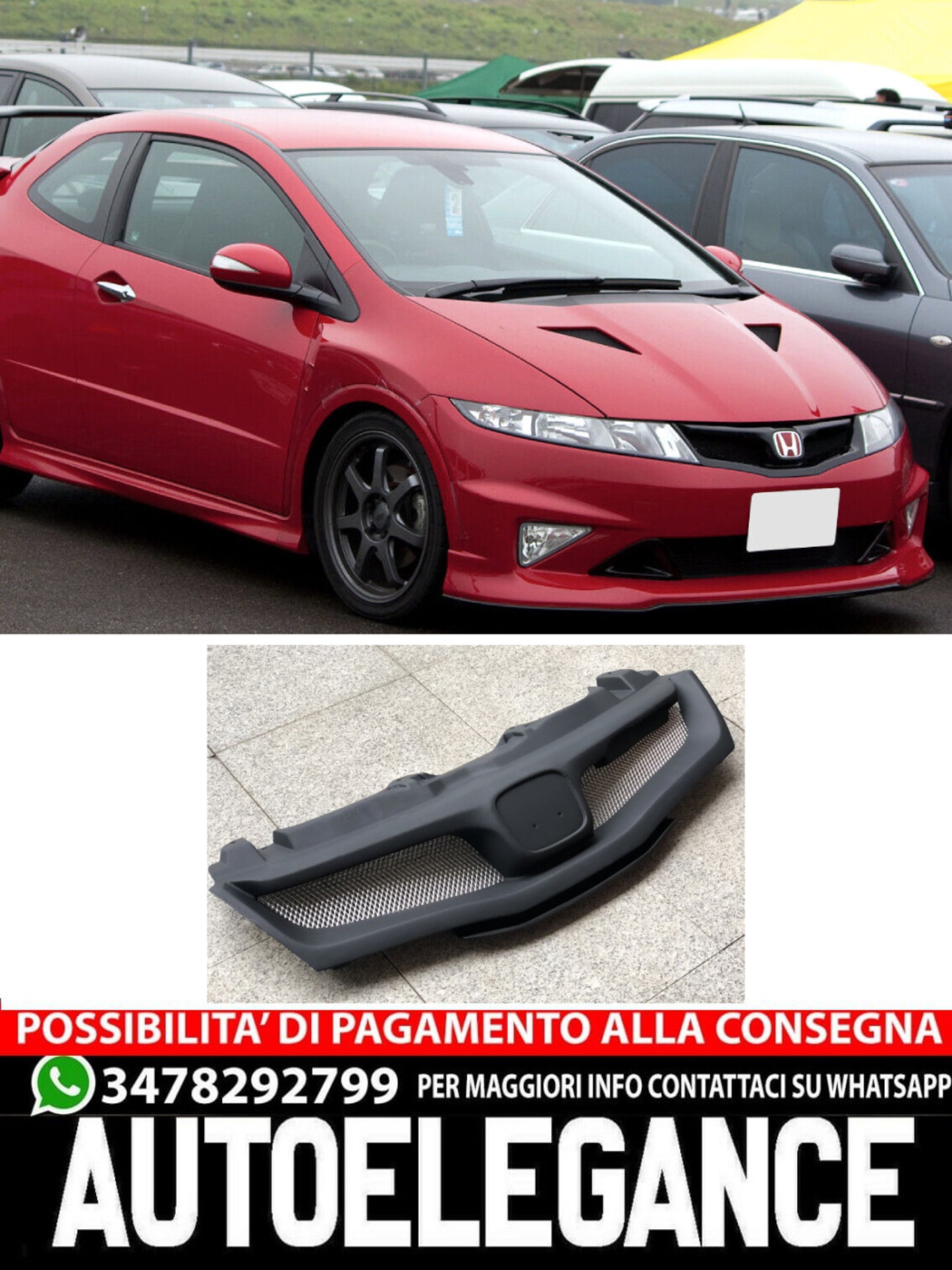 GRIGLIA ADATTO PER HONDA CIVIC MK8 VIII FN/FK (2006-2011)