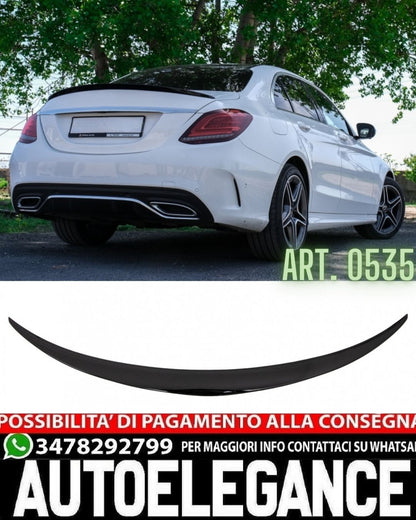 SPOILER BAGAGLIAIO ADATTO PER MERCEDES CLASSE C BERLINA W205 LOOK NERO LUCIDO