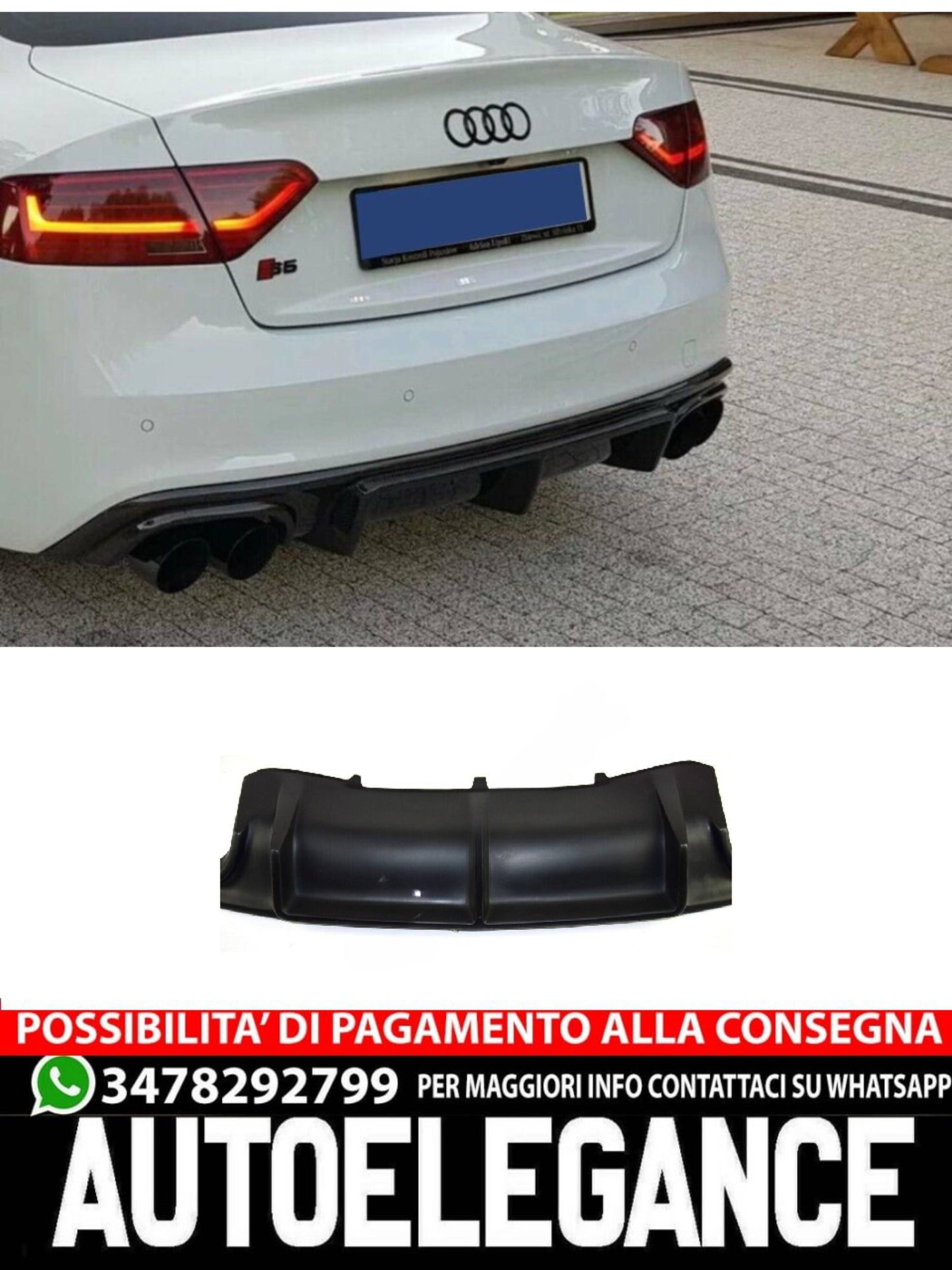 DIFFUSORE adatto per Audi A5 B8 8T 2012-2016