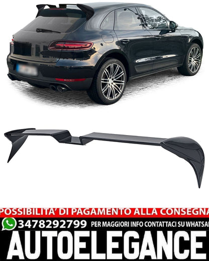 SPOILER TETTO ADATTO PER PORSCHE MACAN 2014+ LOOK SPORTIVO NERO LUCIDO