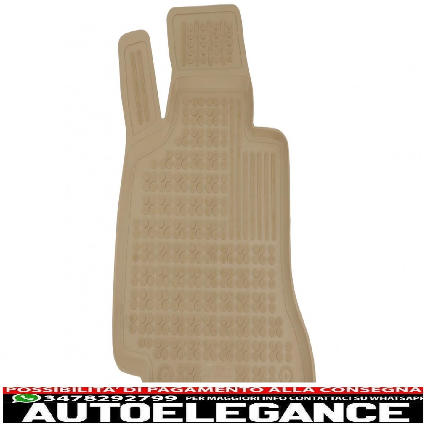 Tappetino in gomma beige adatto per mercedes classe c w205 limousine s205 station wagon (2014-)