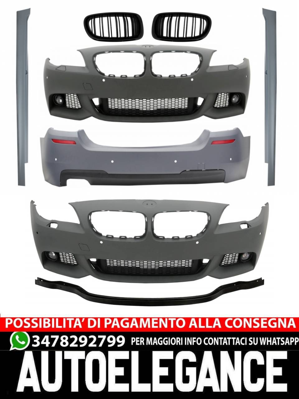 Body kit suitable for BMW 5 Series F10 (2011-2013) with central grilles 