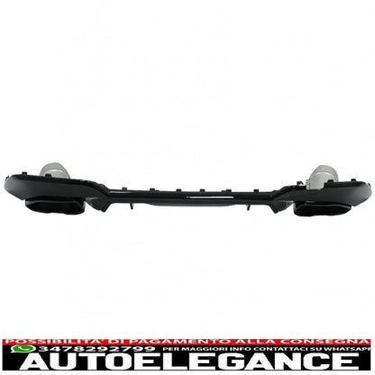 Diffusore mantovana per paraurti posteriore con terminali di scarico adatto per BMW Serie 3 G20 G28 Berlina G21 Touring (2018-up) M340i M Look Nero