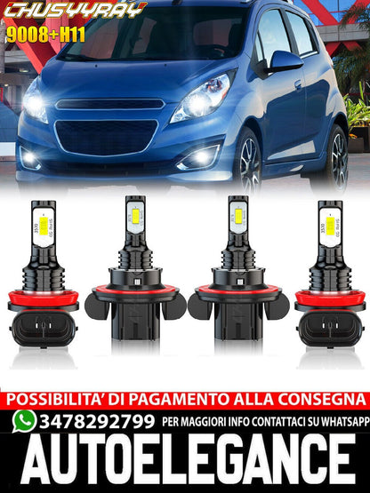 For Chevy Spark 2013-2015 6000K 4pc LED High/Low Fog Lights Bulbs with 