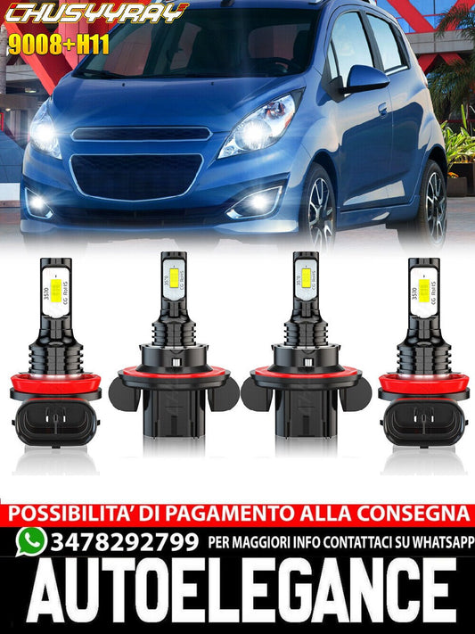 For Chevy Spark 2013-2015 6000K 4pc LED High/Low Fog Lights Bulbs with 