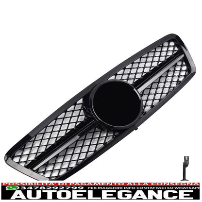 Griglia del radiatore sportiva per Mercedes W203 S203 nero lucido