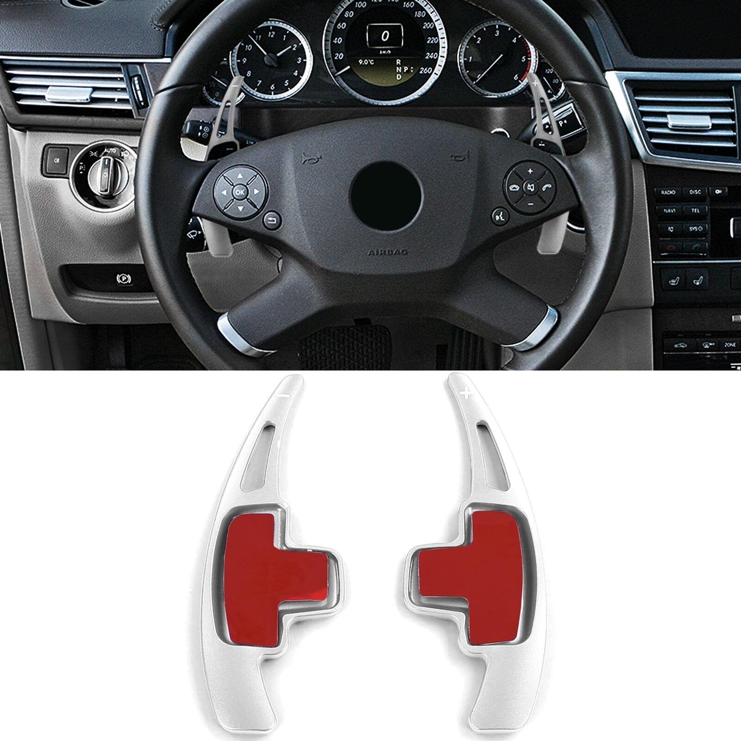 Gear Shift Lever Extension Aluminum Silver for Mercedes ML W166 W251 SLK R172