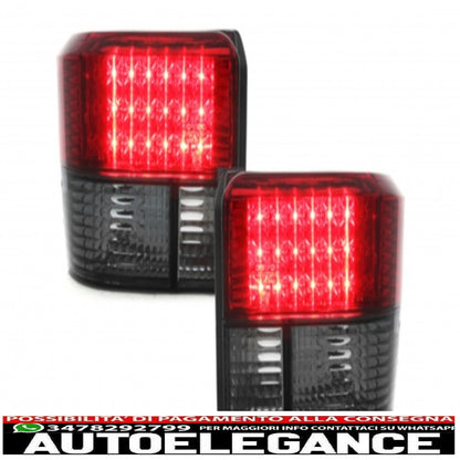 led rear lights suitable for vw t4 (1990-2003) smoke red