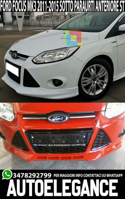 FORD FOCUS 3 III 2011-2014 FRONT BUMPER SPOILER ABS SPORTY LOOK ST