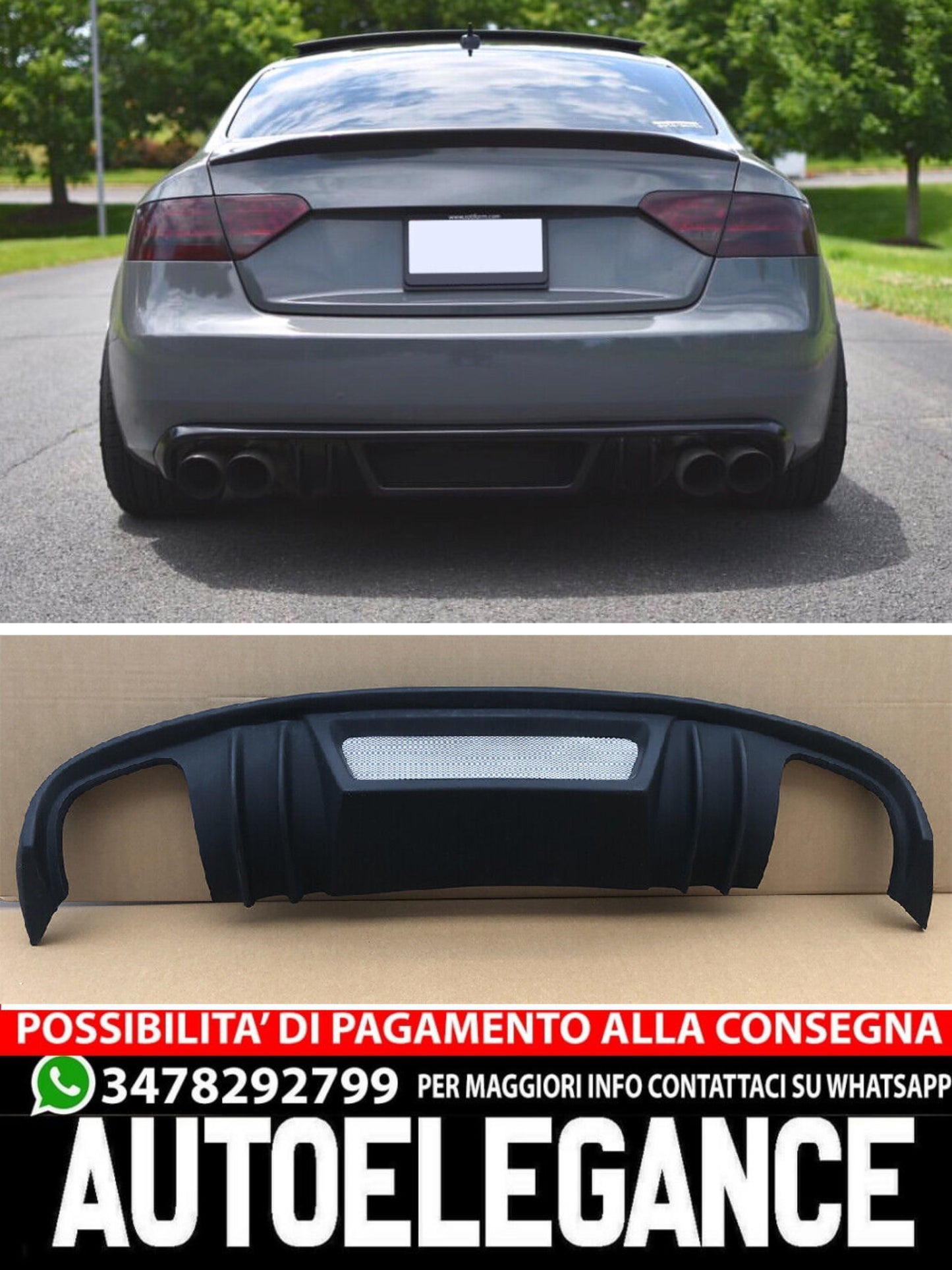 DIFUSOR COMPATIBILE PER AUDI A5 COUPE CABRIO 8T ( 2007-2011 )