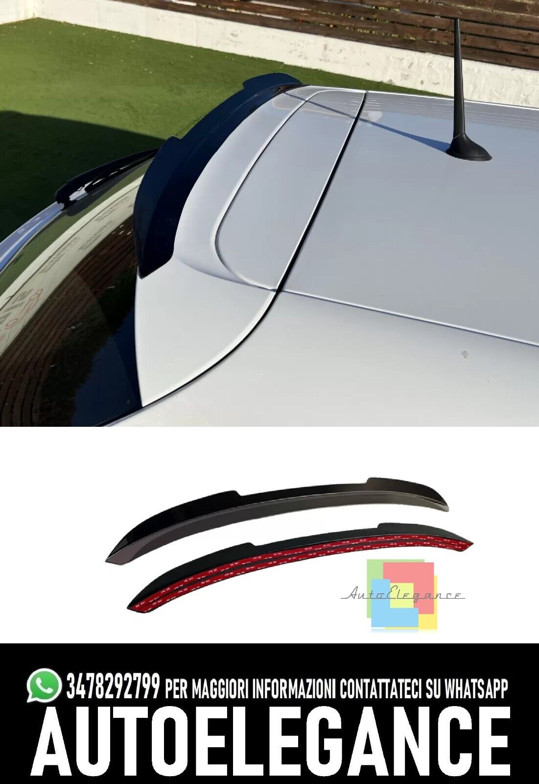 ROOF SPOILER FOR ALFA ROMEO GIULIETTA 2010-2020 BLACK SPORTY LOOK 