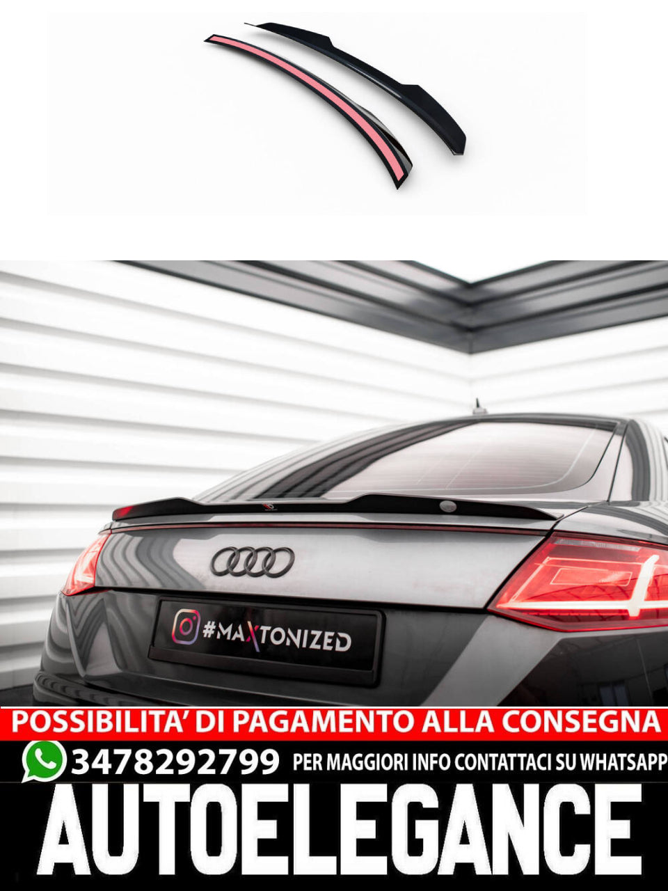 SPOILER CAP adatto per AUDI TT S / S-LINE 8V (2014-2018)