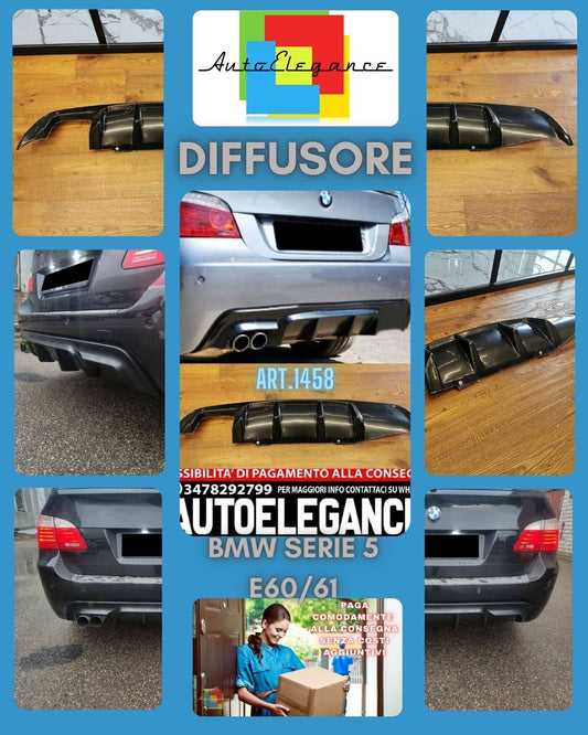 DIFFUSORE ADATTO PER BMW SERIE 5 E60 E61 MSPORT 2003-2010 LOOK TUNING 2SX