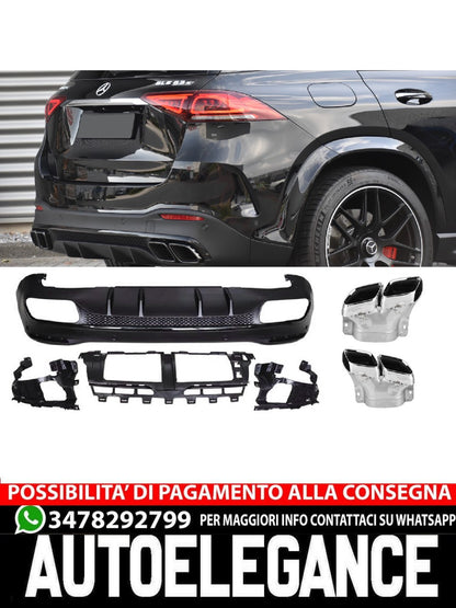 Per Mercedes W167 GLE SUV Diffusore + Paraurti 2X2 (CROMATO) 63 OTTICA AMG