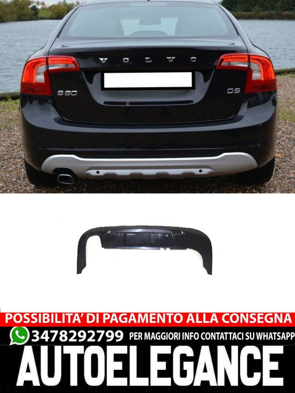 DIFFUSORE PARAURTI per  VOLVO S60 V60 2010-2018
