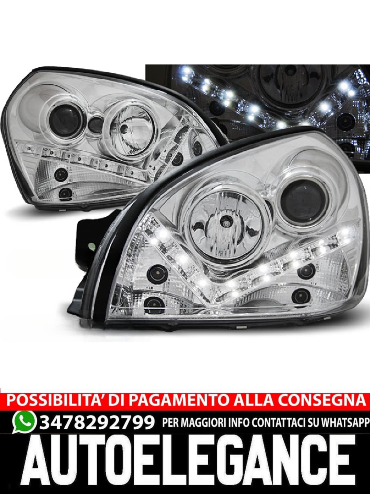 FARI ADATTI PER HYUNDAI TUCSON 07.04-10 LUCE DIURNA CROMATO