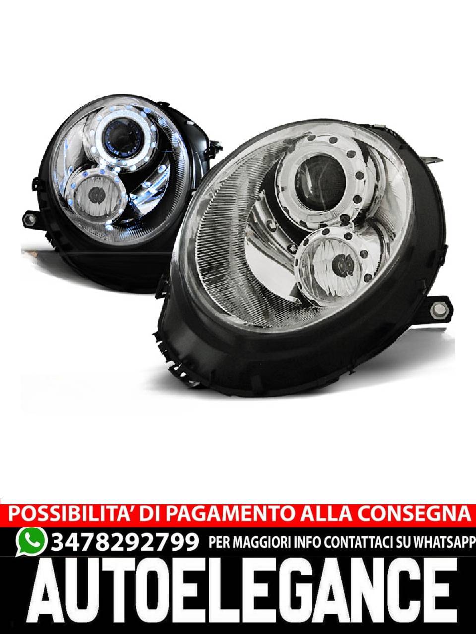 FARI ANTERIORI ANGEL EYES CROMATI per BMW MINI (COOPER) 06-14