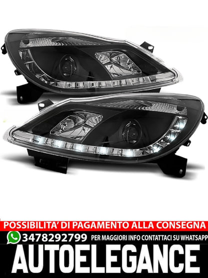 HEADLIGHTS SUITABLE COMPATIBLE FOR OPEL CORSA D 04.06-11 BLACK DAYTIME LIGHT 