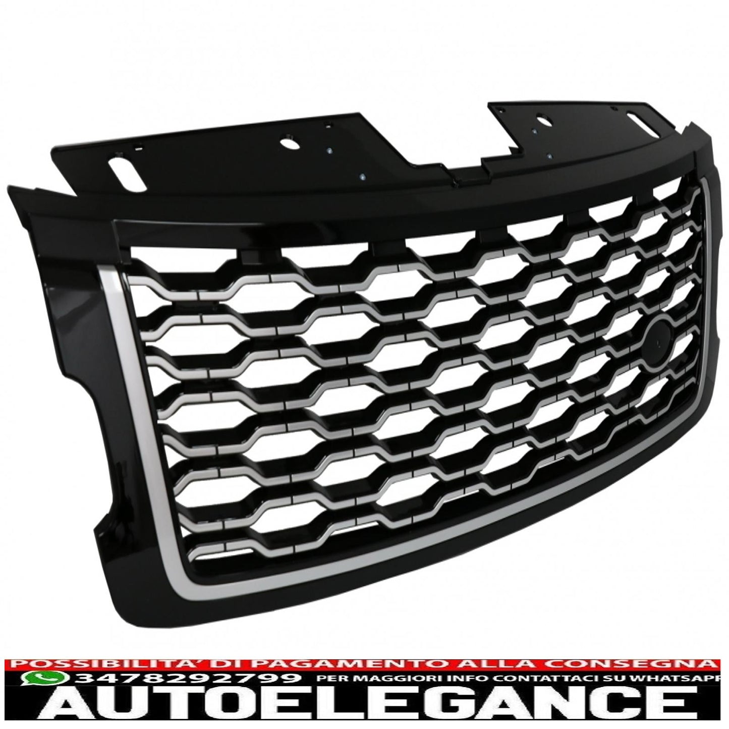 center grille suitable for range rover vogue l405 (2013-2017) autobiography design conversion to 2018 edition black and chrome look