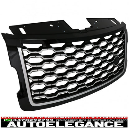 center grille suitable for range rover vogue l405 (2013-2017) autobiography design conversion to 2018 edition black and chrome look