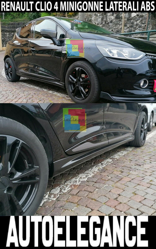 RENAULT CLIO 4 IV 5 DOORS PAIR OF SIDE SKIRTS UNDER THE DOOR IN ABS RS LOOK-.