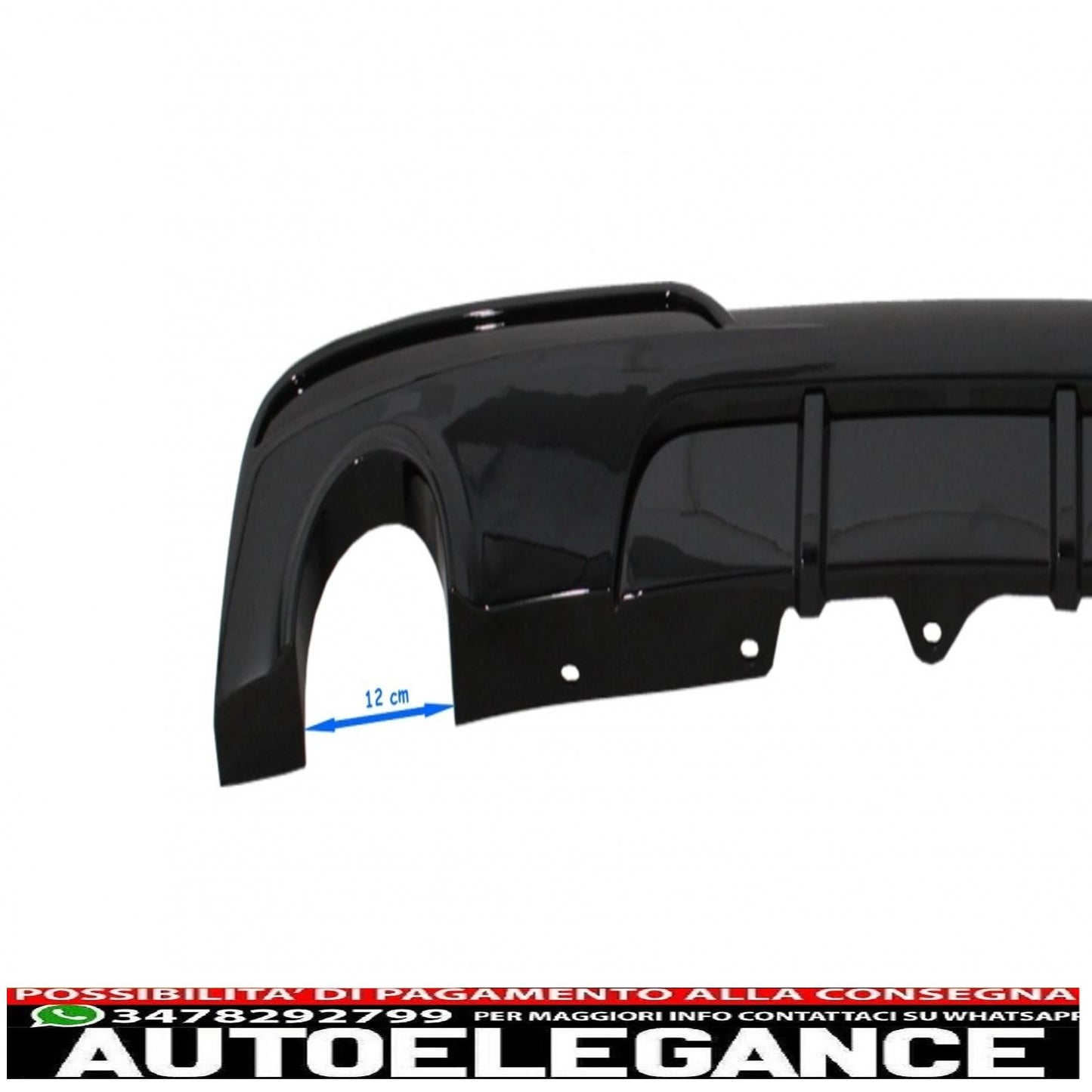 Single dual outlet exhaust diffuser suitable for bmw 5 series f10 f11 non-lci lci (2011-2017) m-technik design piano black