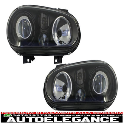 front bumper with spoiler and black headlights suitable for vw golf iv 4 mk4 (10.1997-09.2003) look r32