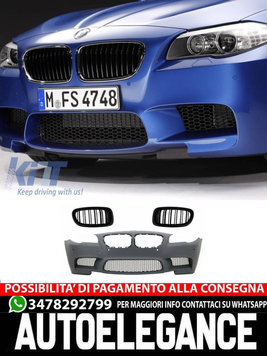 Front Bumper with Center Grilles Fit for BMW 5 Series F10 F11 2011-2017 