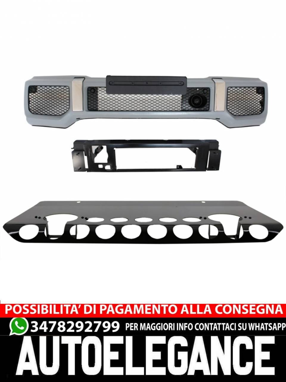 Paraurti Anteriore, Paramotore adatto per Mercedes Classe G W463 (1989-2016)
