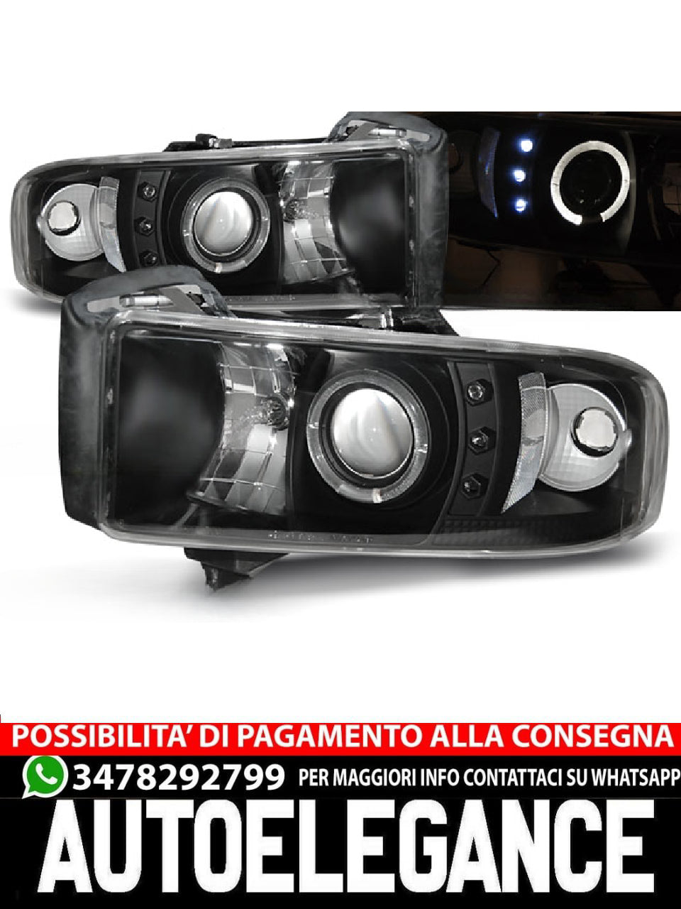 FARI ADATTI PER DODGE RAM 94-01 ANGEL EYES NERO