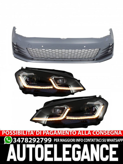 Paraurti anteriore con fari a LED adatti per VW Golf VII 7 5G (2013-2017)