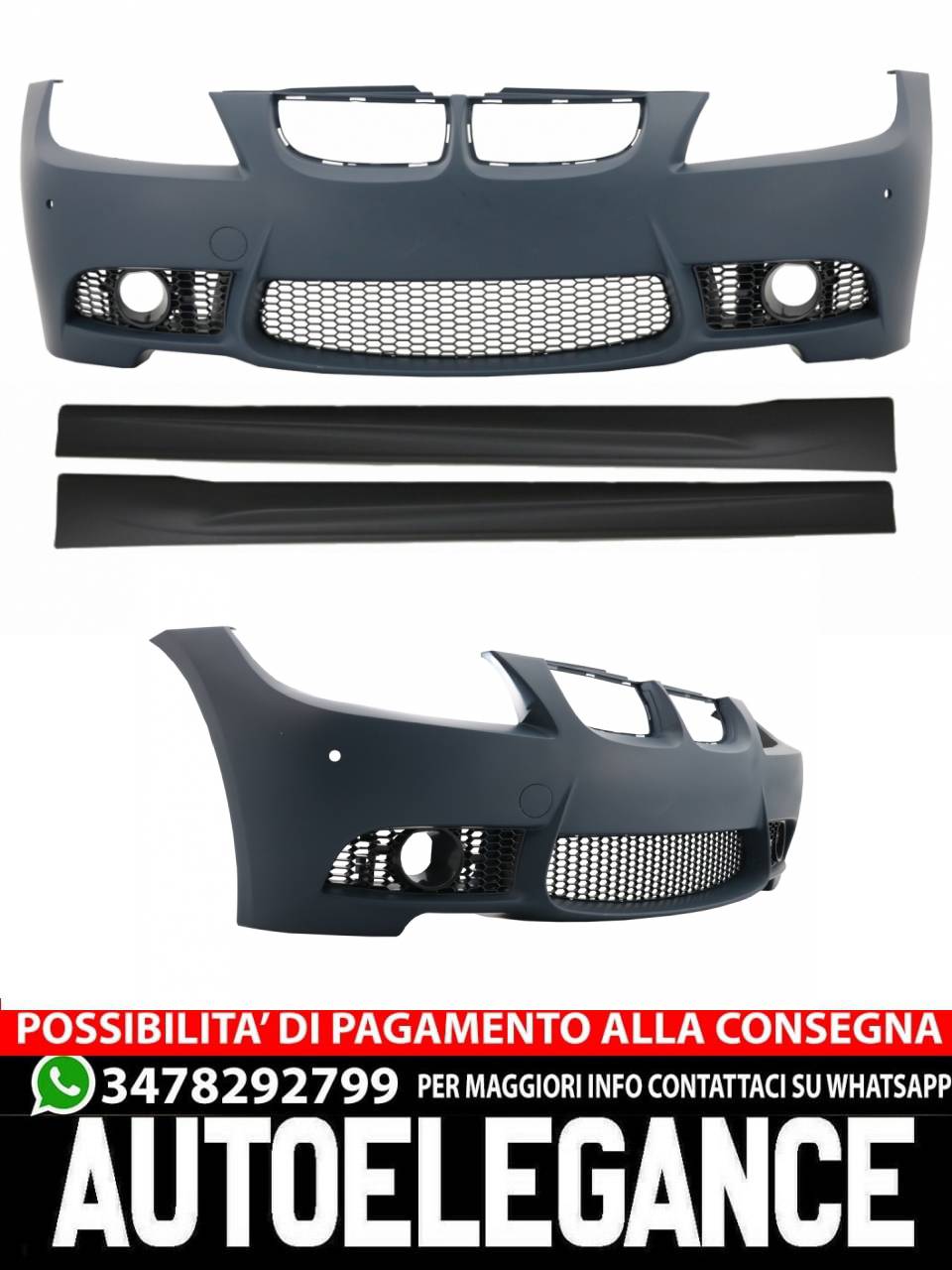 Paraurti anteriore adatto per BMW serie 3 E90 Berlina E91 Touring (2005-2008)