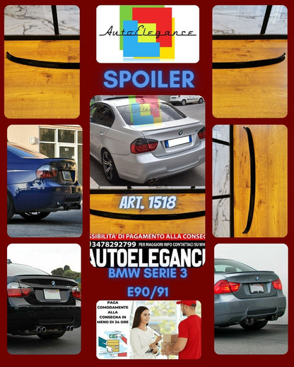 SPOILER BAGAGLIAIO ADATTO PER BMW SERIE 3 E90 LOOK MSPORT NERO LUCIDO