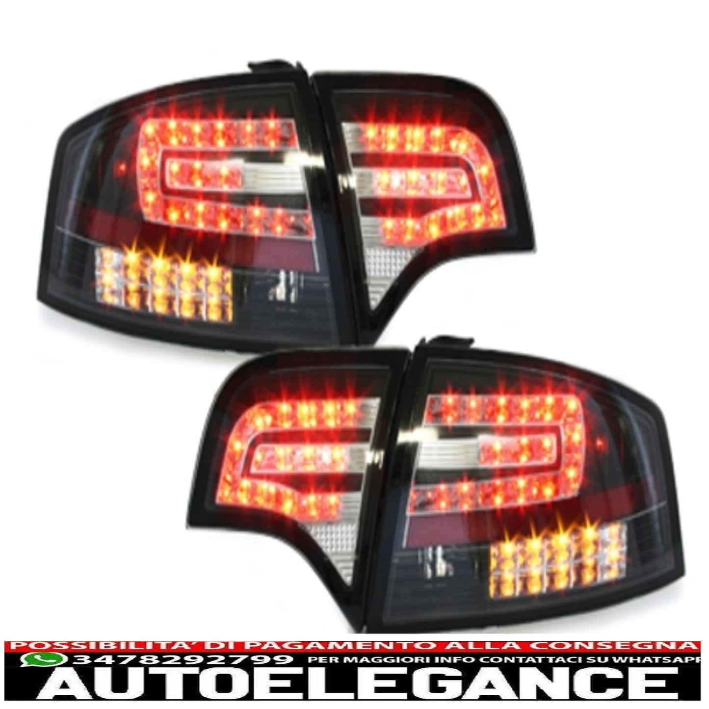 led rear lights suitable for audi a4 b7 sedan (11.2004-03.2008) black
