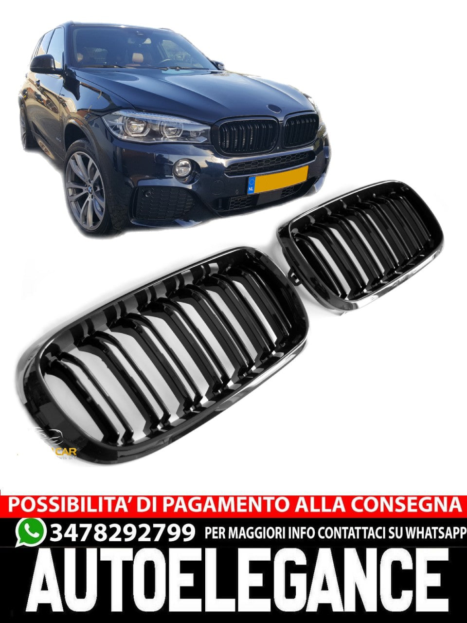 GRIGLIA PER BMW X5 X6 F15 F16 SPORT NERO LUCIDO