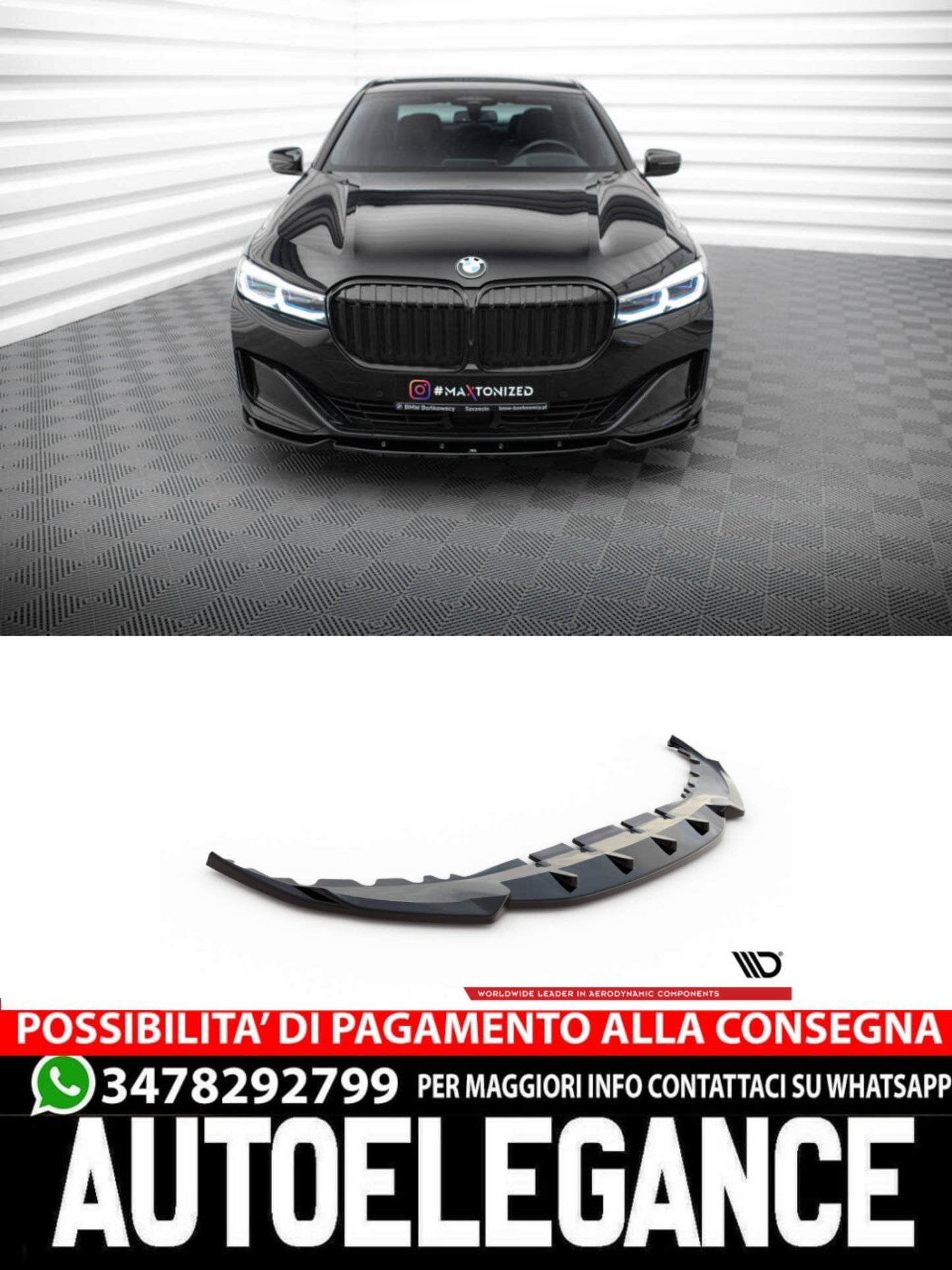 SPLITTER ANTERIORE adatto per V.1 BMW 7 G11 FACELIFT  (2019-2022)