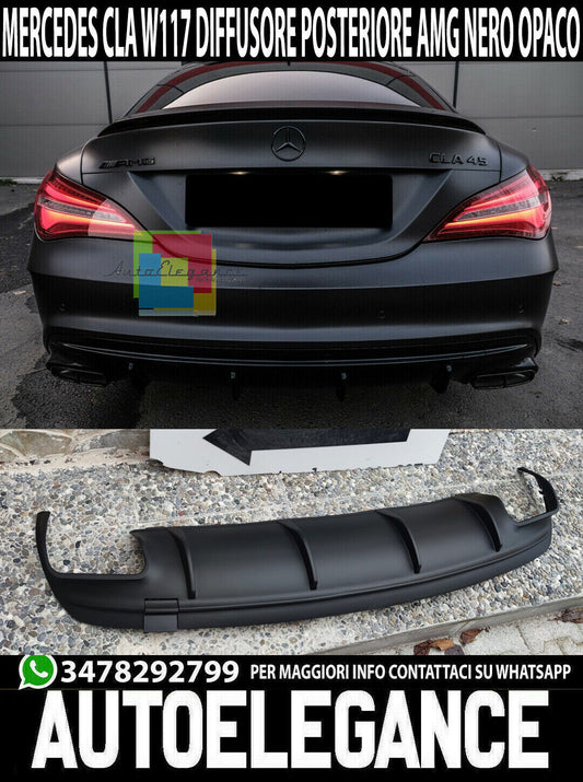 MERCEDES CLA W117 2013-2018 REAR DIFFUSER ABS AMG A45 MATT BLACK .-.