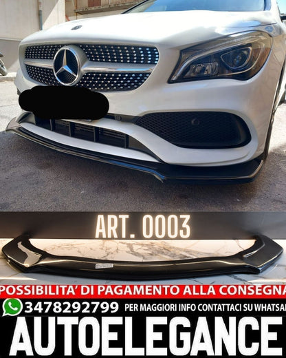 SPLITTER SUITABLE FOR MERCEDES A CLASS W176 2016-2018 GLOSSY BLACK LOOK 