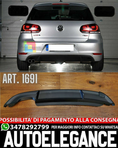 DIFFUSORE ADATTO PER VW GOLF 6 MK6 2008-2012 LOOK GTI NERO OPACO DESIGN SPORTIVO