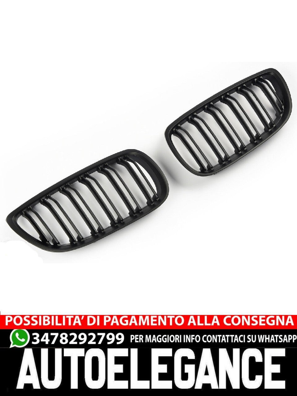 SUITABLE FOR BMW 3 SERIES E92 E93 06-10 SPORT GRILL DOUBLE BRIDGE MATT BLACK 