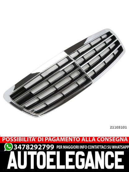 GRIGLIA RADIATORE SPORTIVA NERA CROMATA ADATTA PER MERCEDES W211 CLASSE E