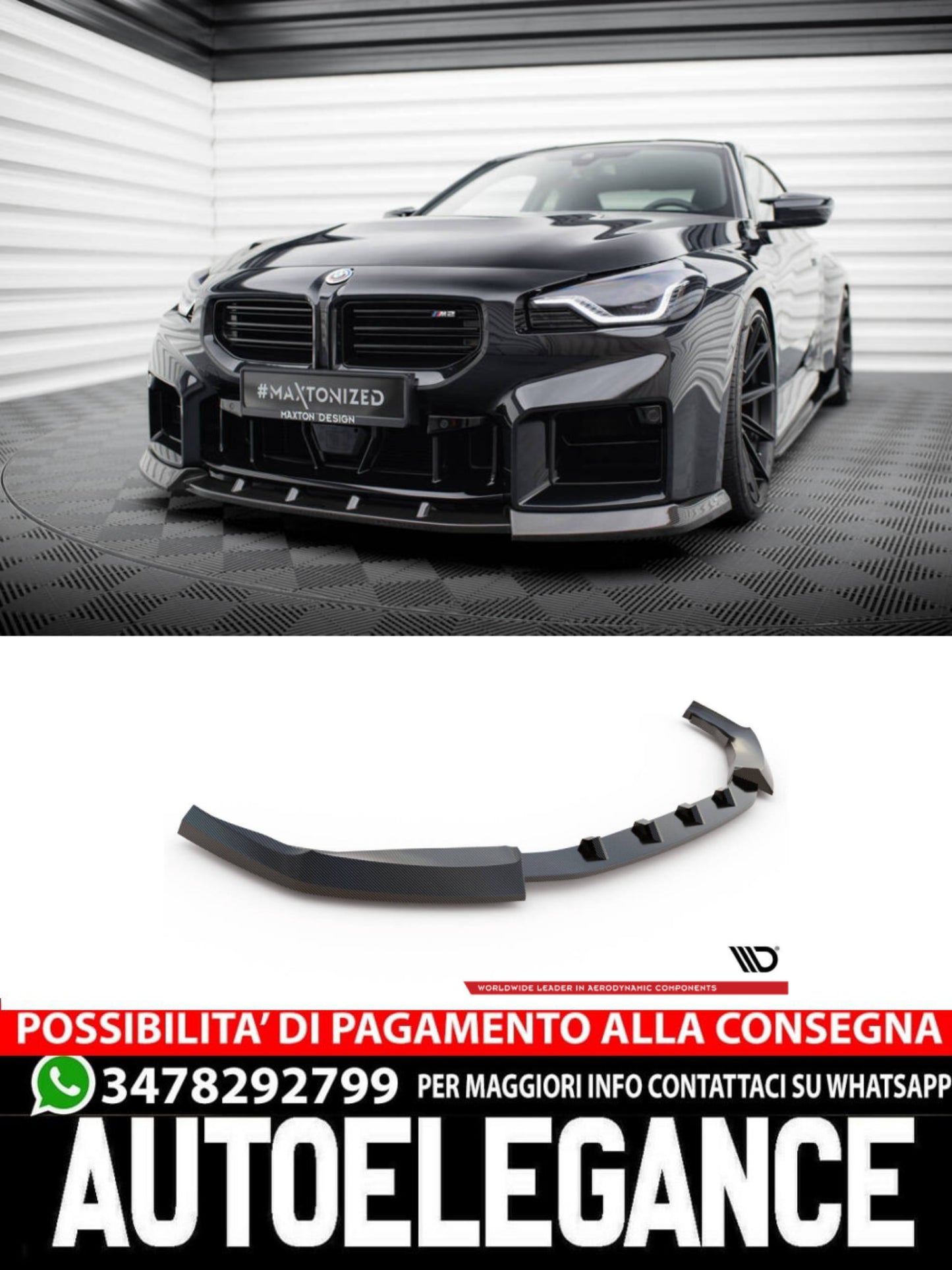 SPLITTER ANTERIORE CARBONIO ADATTO PER V.2 BMW M2 G87  (2023 - )